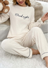 Autumn And Winter Warm Snow Grain Fleece Pullover Long Sleeve Trousers Suit Home Leisure Good Sleep Two-Piece Suit