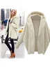 Women Winter Outerwear Casual Split Joint Plain Long Sleeve Lapel Collar Jacket