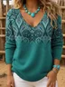 Wild West V Neck Loose Simple Knit Top