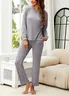 Regular Fit Plain Crew Neck Casual Pajama Set