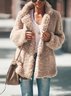 Women Spring/Fall Outerwear Vintage Split Joint Plain Long Sleeve Shawl Collar Jacket