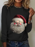 Casual Santa Claus Crew Neck Long Sleeve T-shirt