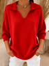 Women Plain Long Sleeve Comfy Vintage Sweater