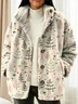 Women Winter Outerwear Vintage Christmas Long Sleeve Jacket