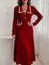 Women Multicolor Block Spring/Fall Dress Long Sleeve H-Line Dress