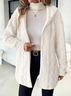 Women Winter Outerwear Casual Plain Long Sleeve Hoodie Jacket