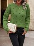 Women Polka Dots Long Sleeve Comfy Casual Printing Sweater