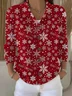 Women Christmas Long Sleeve Comfy Vintage Printing Cardigan