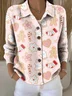 Women Christmas Long Sleeve Comfy Vintage Printing Cardigan
