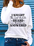 Casual Text Letters Crew Neck Long Sleeve T-shirt