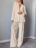 Velvet Plain  Loose Fit Simple Causle Pajama Set