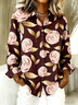 Shirt Collar Long Sleeve Valentine's Day Regular Loose Shirt For Women